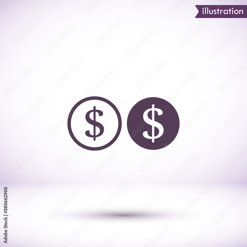 Dollar vector icon , lorem ipsum Flat design Dollar vector icon , lorem ipsum Flat design