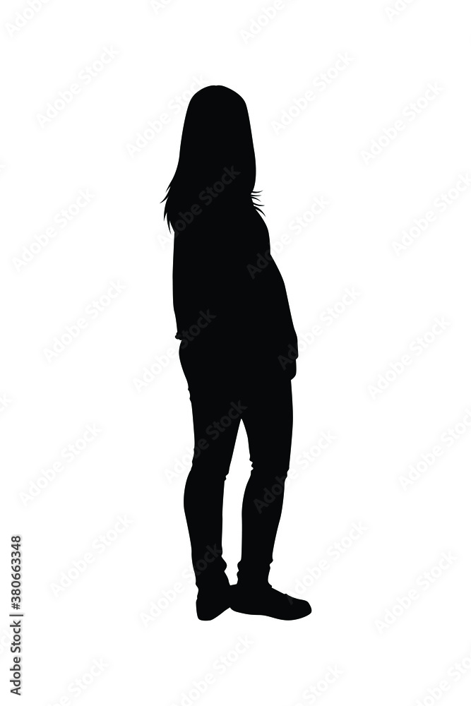 Young woman silhouette vector