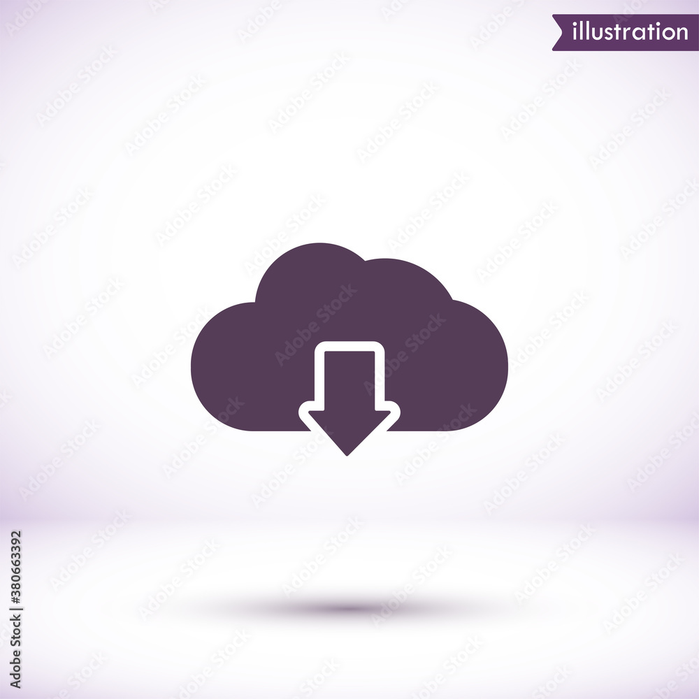 cloud download vector icon , lorem ipsum Flat design cloud download vector icon , lorem ipsum Flat design