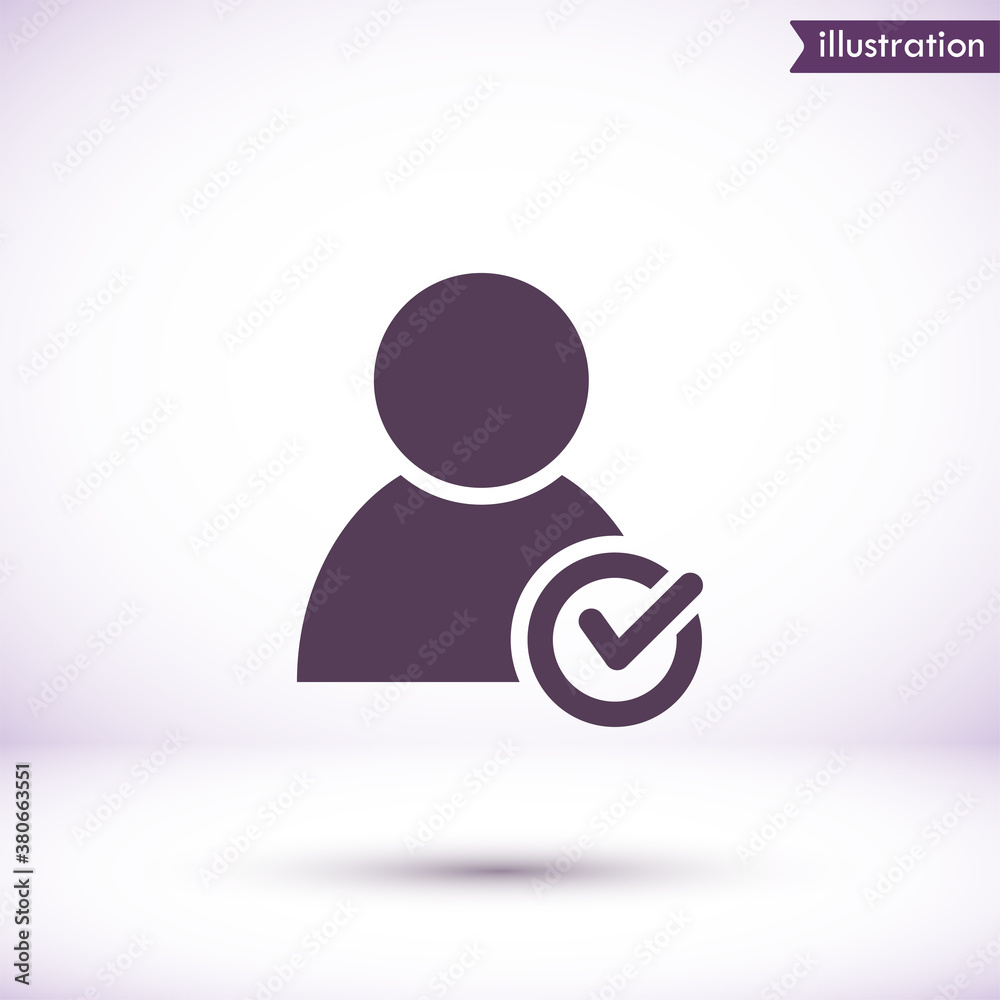 People tick vector icon , lorem ipsum Flat design People tick vector icon , lorem ipsum Flat design