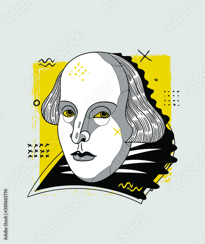 Creative geometric yellow style. William Shakespeare