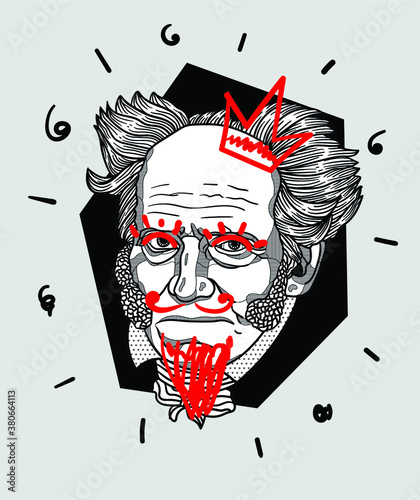 Fotografia Crazy red style. Arthur Schopenhauer.