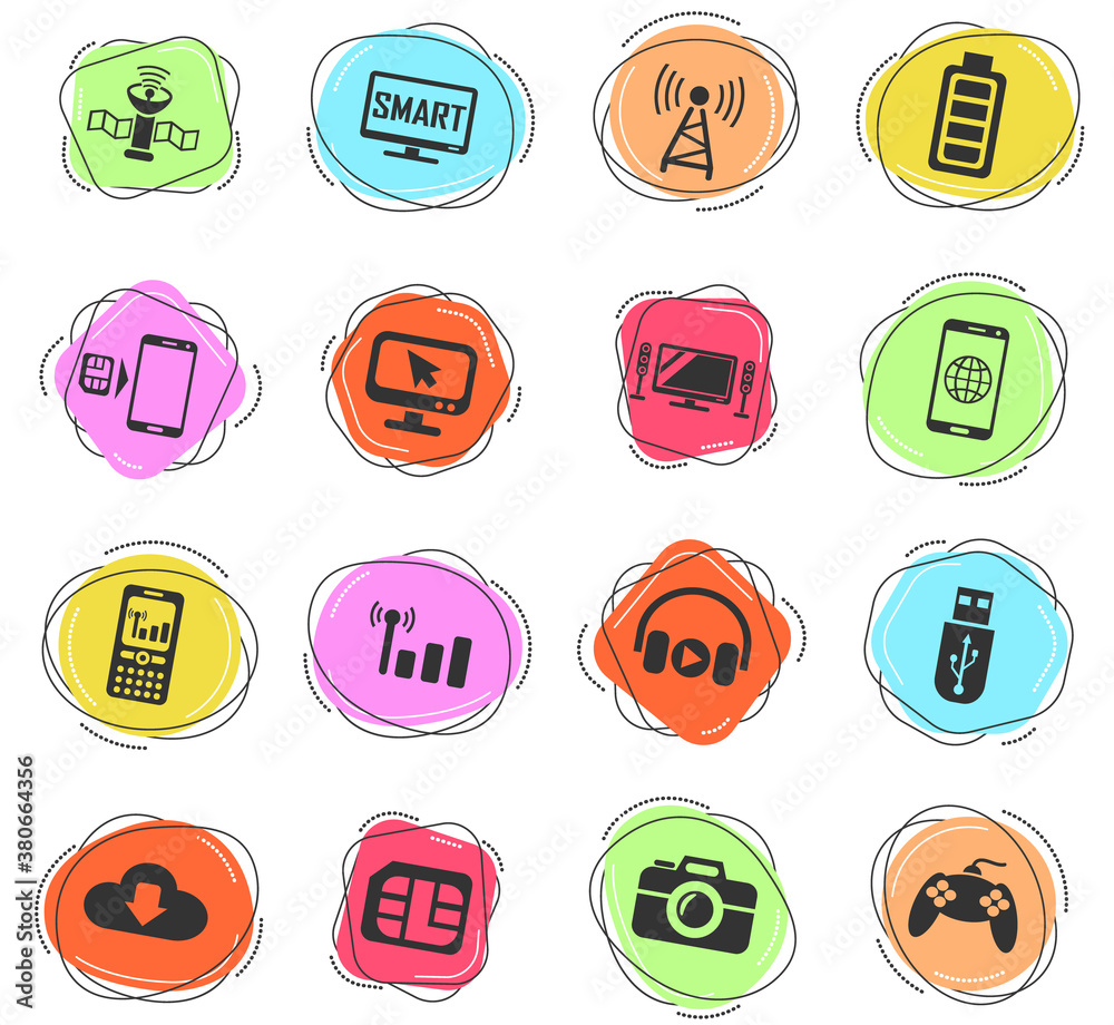 hi tech icon set hi tech icon set