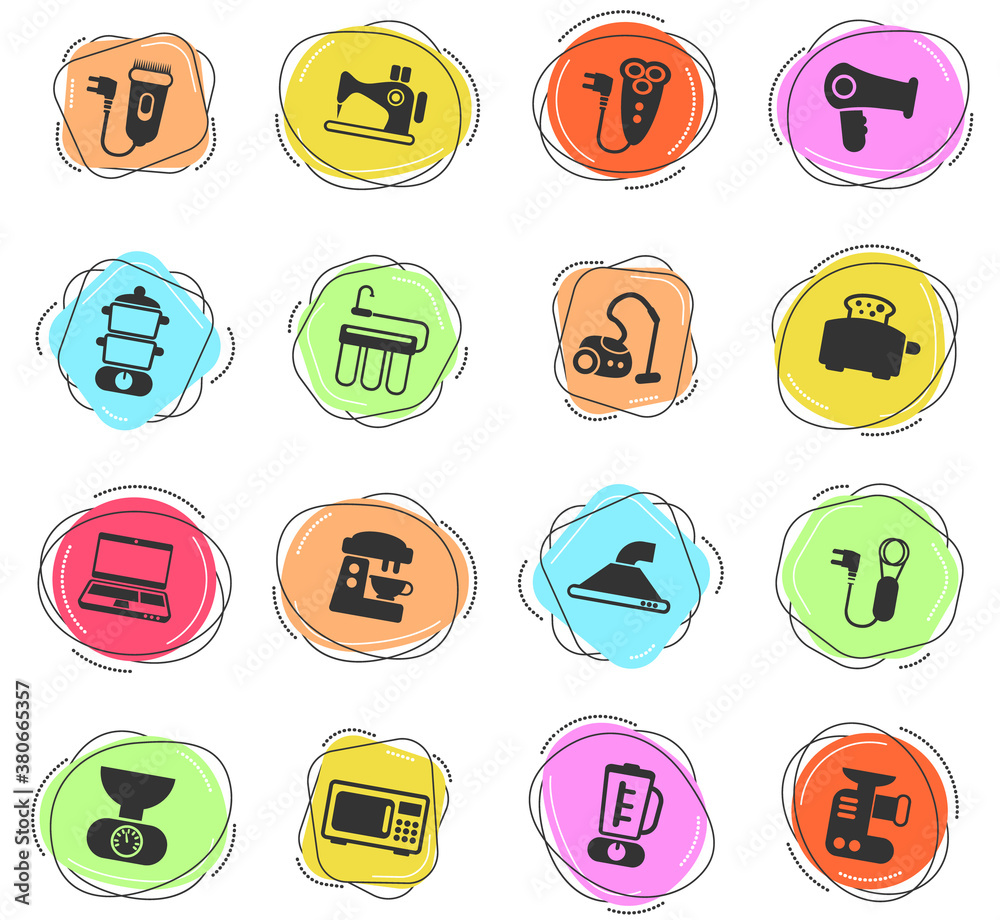 home appliances icon set home appliances icon set
