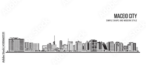 Cityscape Building Abstract shape and modern style art Vector design - Maceio city
