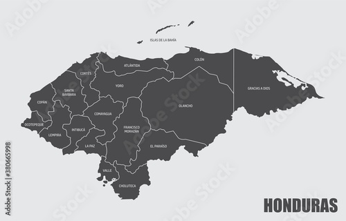Honduras departments map