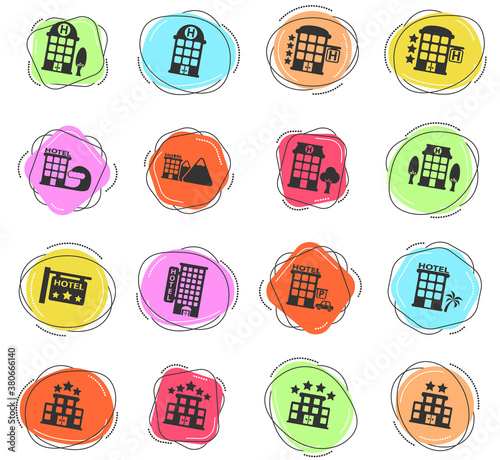 hotel icon set