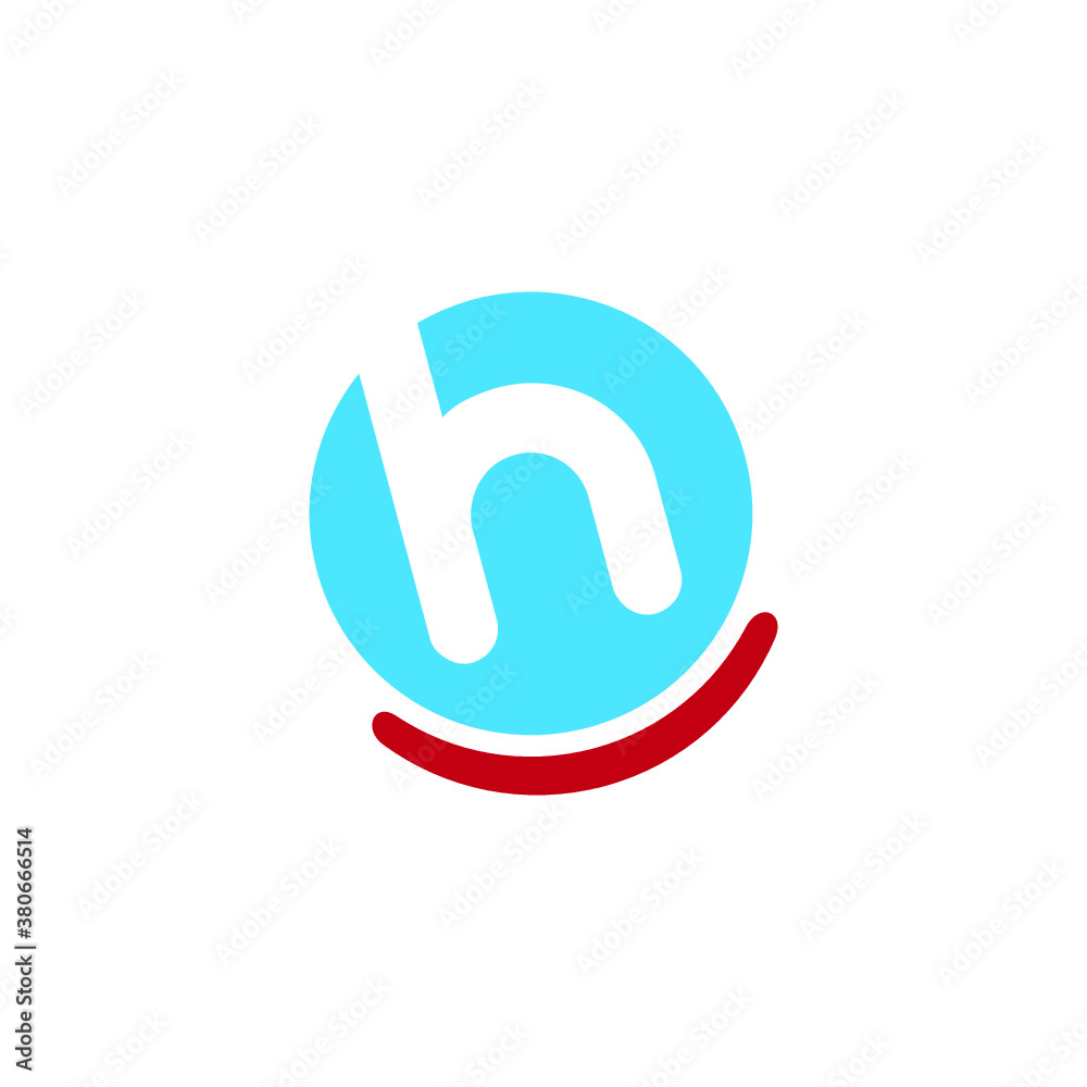 Fototapeta premium vector logo H alphabet icon smile illustration 