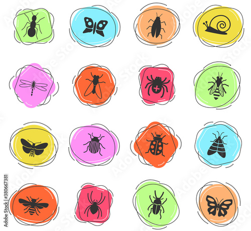 insects icon set