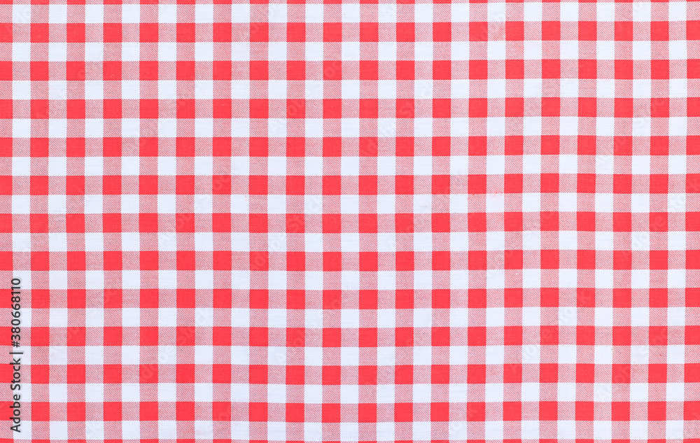 red and white checkered tablecloth
