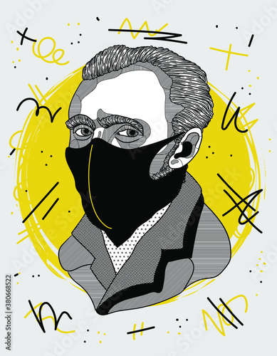 Creative geometric yellow style. Vincent van Gogh.
