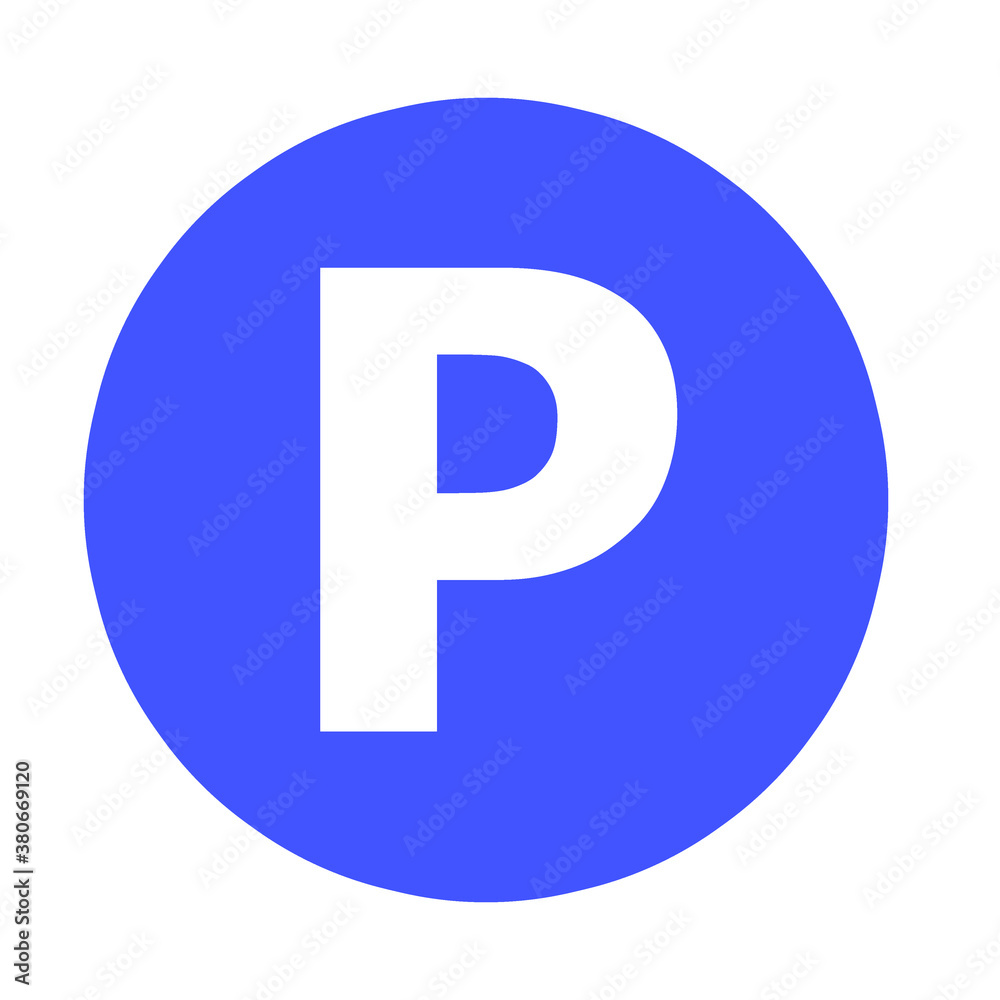 parking sign with capital letter P parking sign with capital letter P