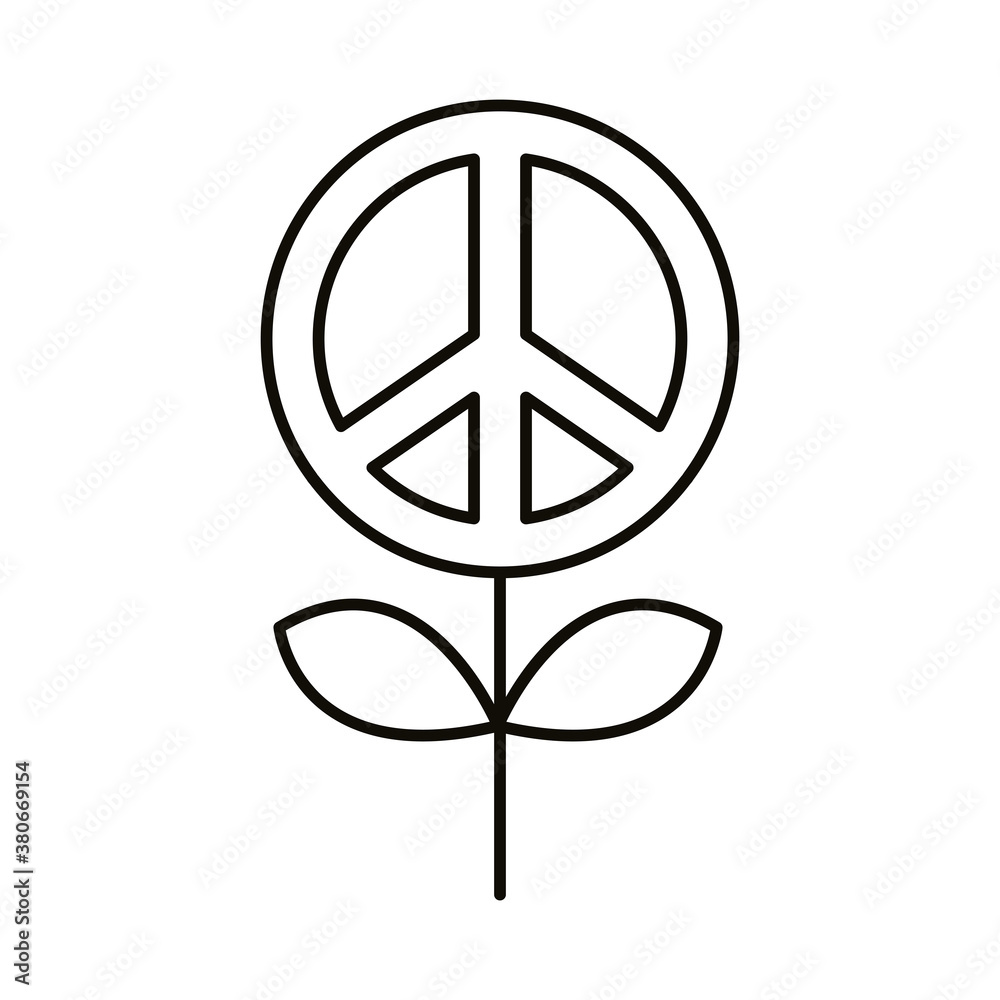 peace symbol in flower line style icon peace symbol in flower line style icon
