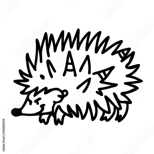 Punk rock hedgehog with mohawk vector illustration clipart. Simple alternative sticker. Kids emo rocker cute hand drawn cartoon animal motif.