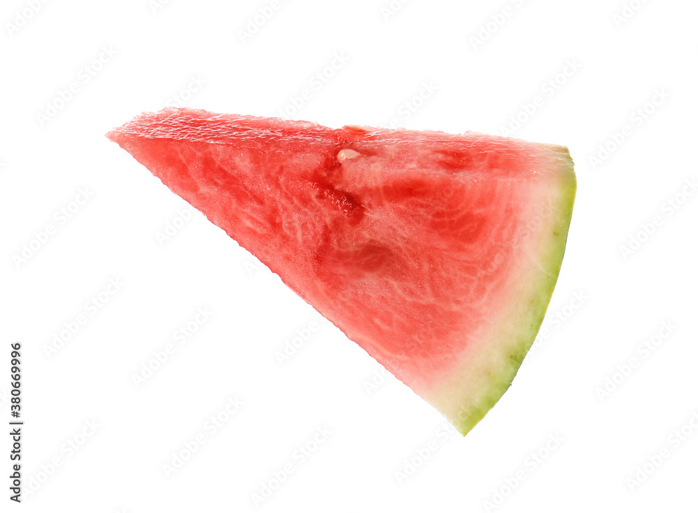 Slice of delicious ripe watermelon isolated on white Slice of delicious ripe watermelon isolated on white