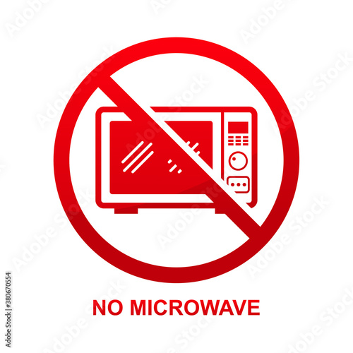 No microwave sign isolated on white background vector illustration.