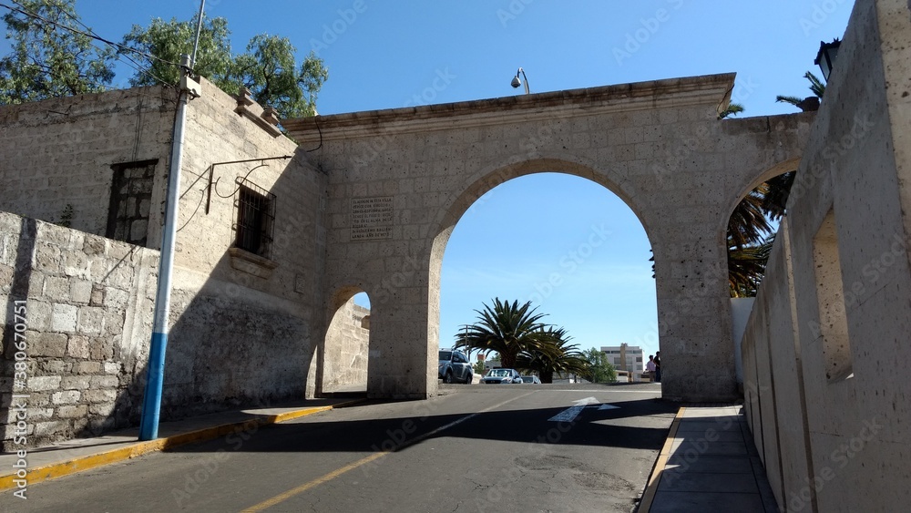 arch of city - arequipa peru south america