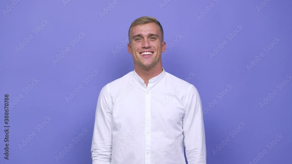 Young caucasian man happy, smiling and cheerful Young caucasian man happy, smiling and cheerful