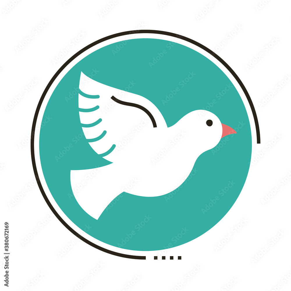 peace dove flying line and fill style icon peace dove flying line and fill style icon