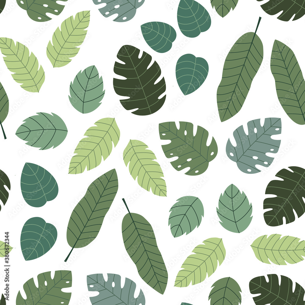 Vector leaf pattern Seamless background Hand drawn design in cartoon style Vector leaf pattern Seamless background Hand drawn design in cartoon style
