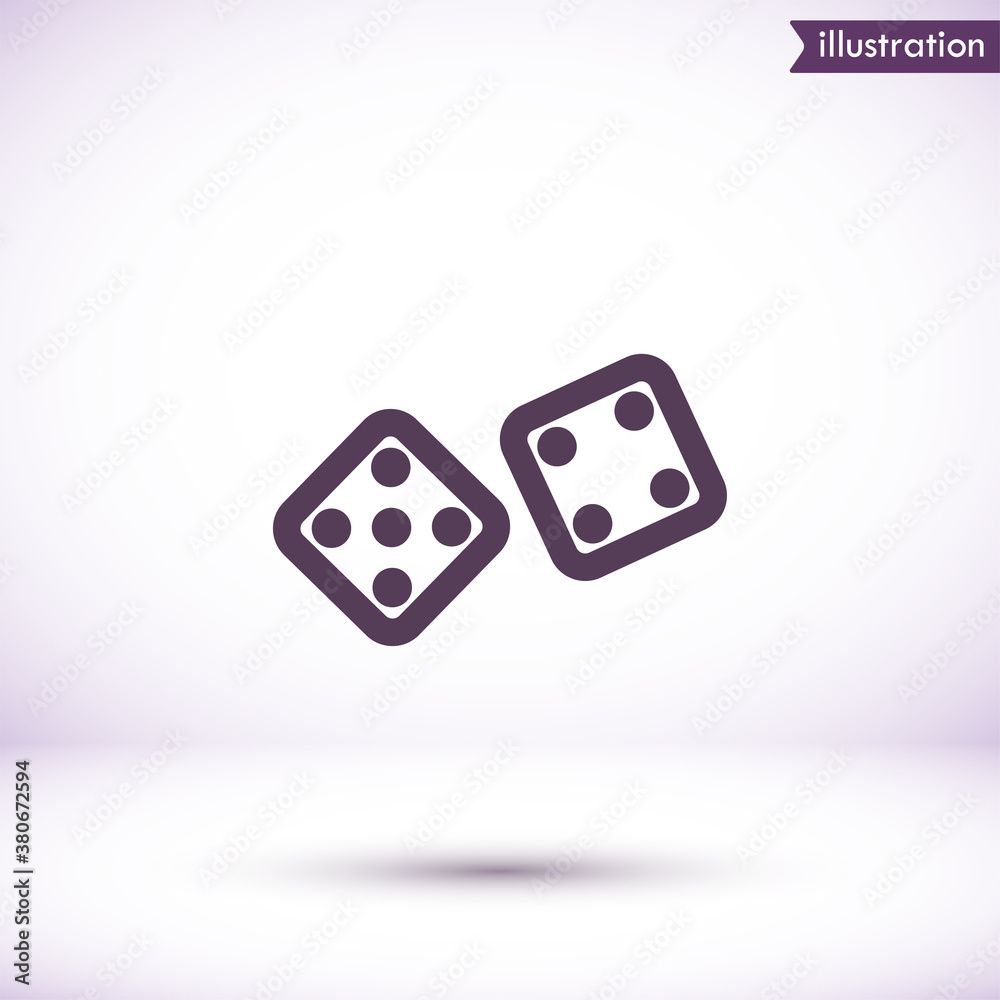 Dice vector icon , lorem ipsum Flat design Dice vector icon , lorem ipsum Flat design