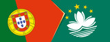 Portugal and Macau flags, two vector flags.