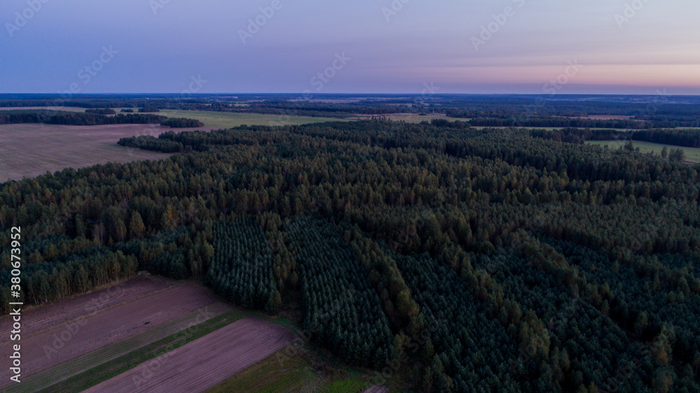 Naklejka premium sunset in the mountains