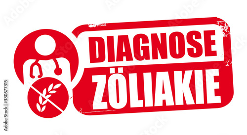 Stempel Diagnose Zöliakie - Vektor Illustration