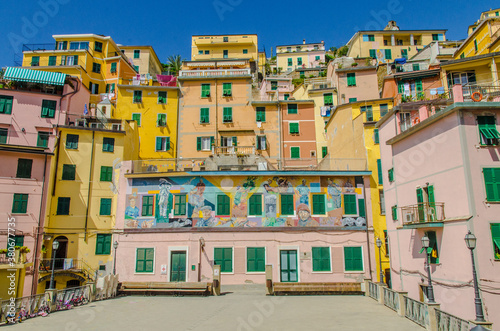 colorfull houses in Italian village