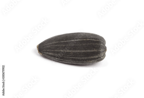 Raw organic sunflower seed isolated on white