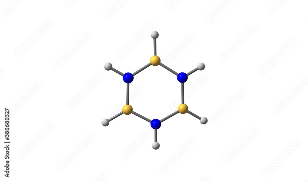 Borazine molecular structure isolated on white Borazine molecular structure isolated on white