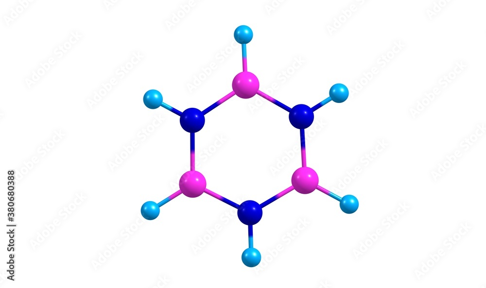 Borazine molecular structure isolated on white Borazine molecular structure isolated on white