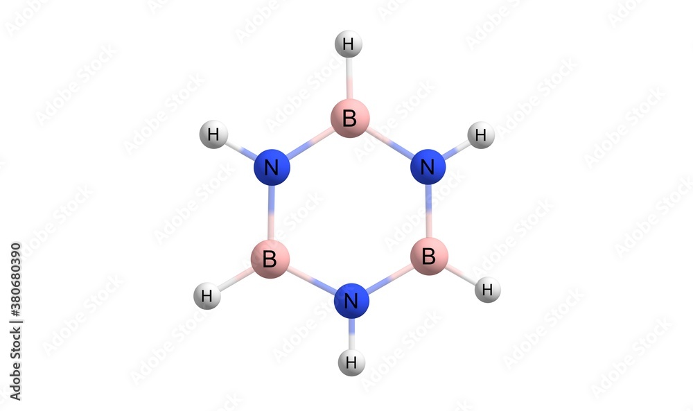 Borazine molecular structure isolated on white Borazine molecular structure isolated on white