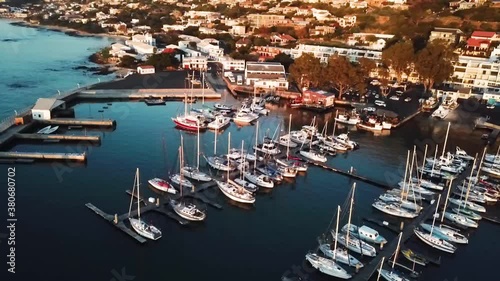 Aerial shot of Old Harbour, Gordan's Bay, South Africa photo
