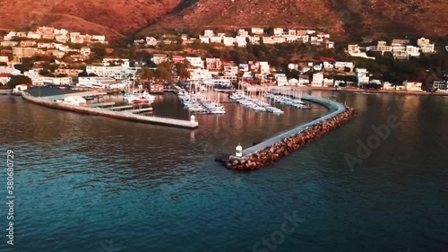 Aerial shot of Old Harbour, Gordan's Bay, South Africa photo