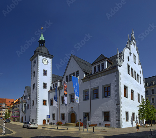 Freiberg, Saxony, Germany - Old Town Hall. Freiberg is mining town. Its historic centre has been heritage conservation and is UNESCO World Heritage Site - Ore Mountain Mining Region photo