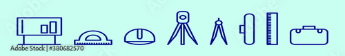 set of surveyor cartoon icon design template with various models. isolated vector illustration on blue background