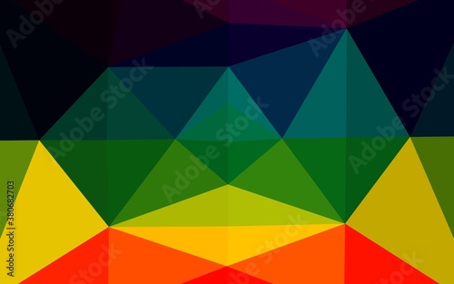 Dark Multicolor, Rainbow vector low poly cover. Creative illustration in halftone style with gradient. Brand new style for your business design.