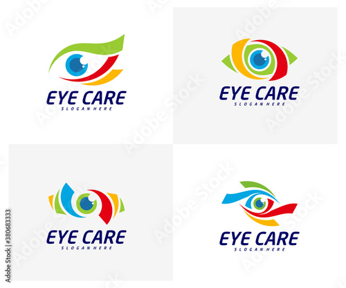 Set of Eye logo design vector template, Creative eye logo concept, Icon symbol, Illustration