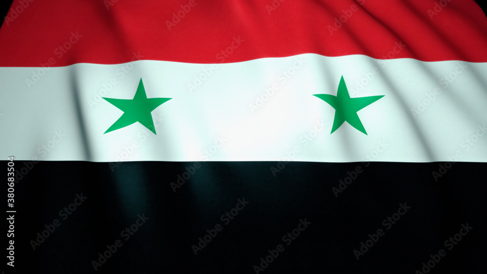 Waving realistic Syria flag background. 3d illustration Waving realistic Syria flag background. 3d illustration