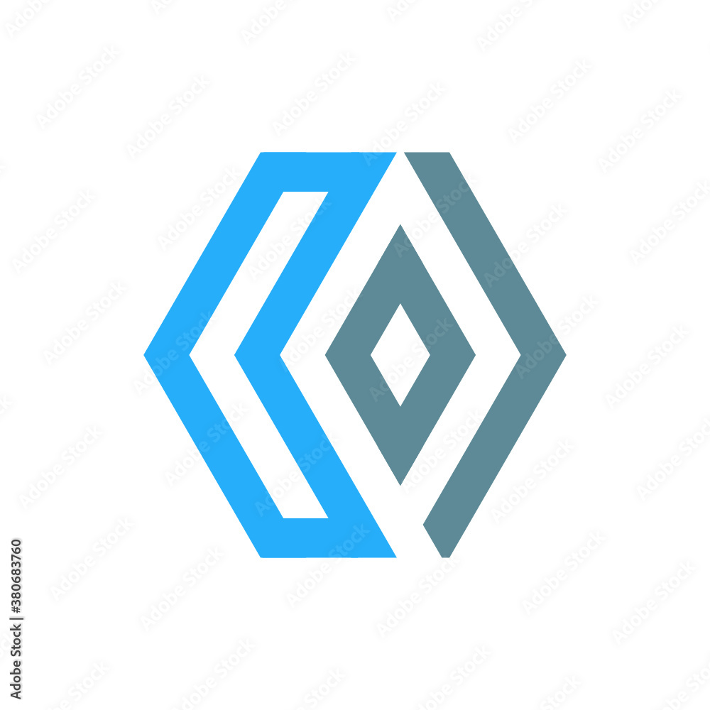 vector logo K alphabet KP icon illustration