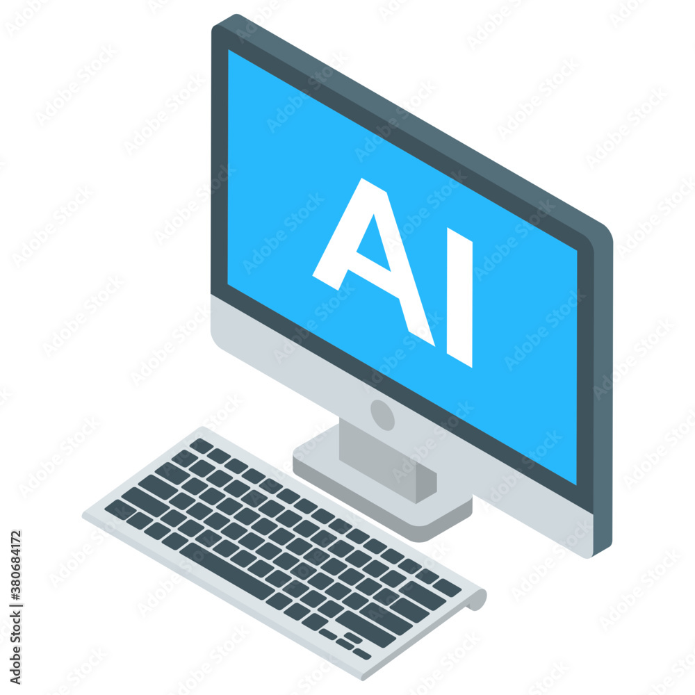 Fototapeta premium Ai software vector in isometric design 