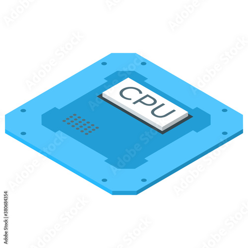 
Computer microprocessor vector in isometric design 
