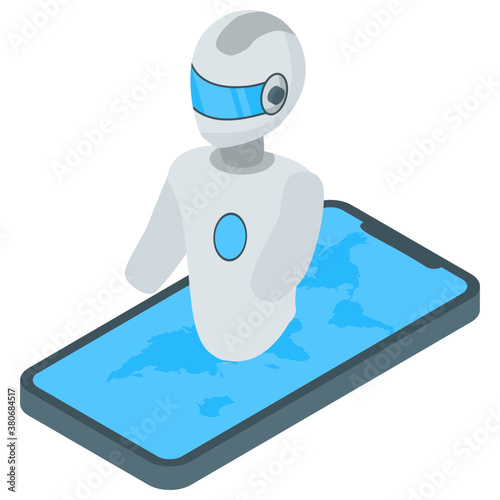 
Icon of android phone robot 
