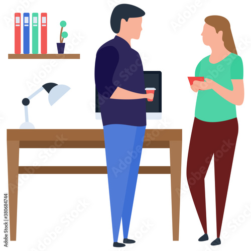 
Flat business deal illustration vector 
