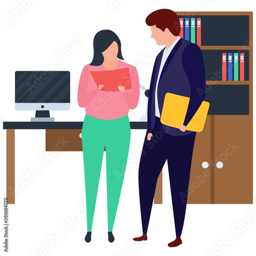 
Flat business deal illustration vector 
