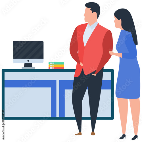 
Flat business deal illustration vector 
