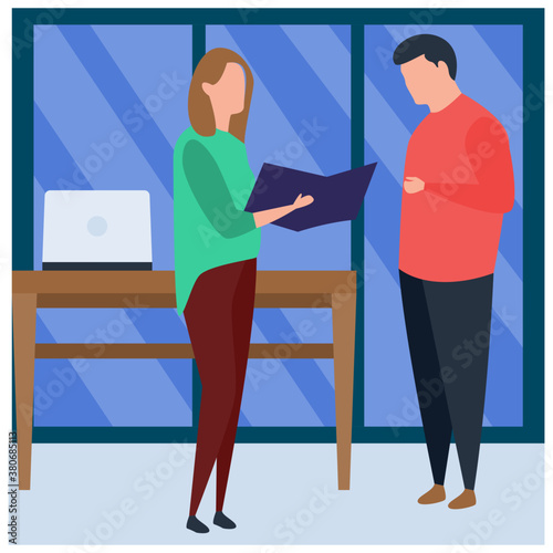 
Flat business deal illustration vector 
