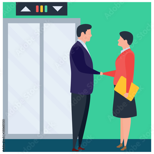 
Flat business deal illustration vector 
