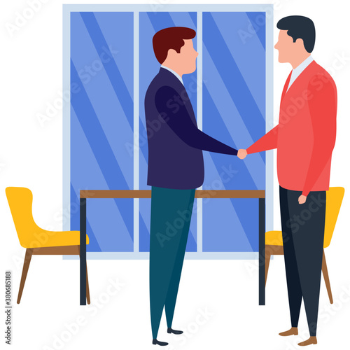 
Flat business deal illustration vector 
